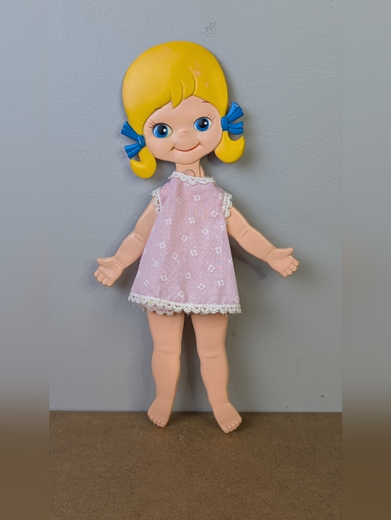 Durham Industries Other - Vintage 70s Skinny Jinny Blonde Flat Posable Jointed Doll, Durham Industries